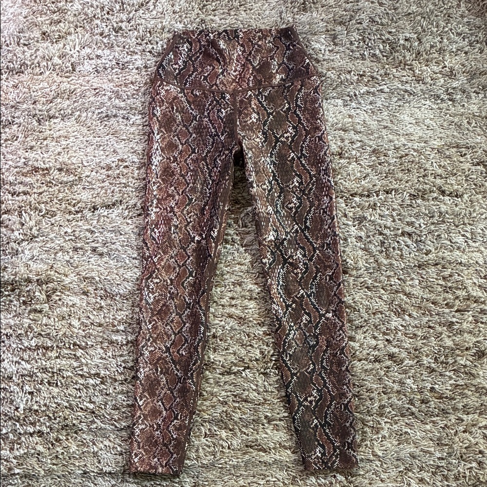 Carbon38 Brown Snake Print Leggings